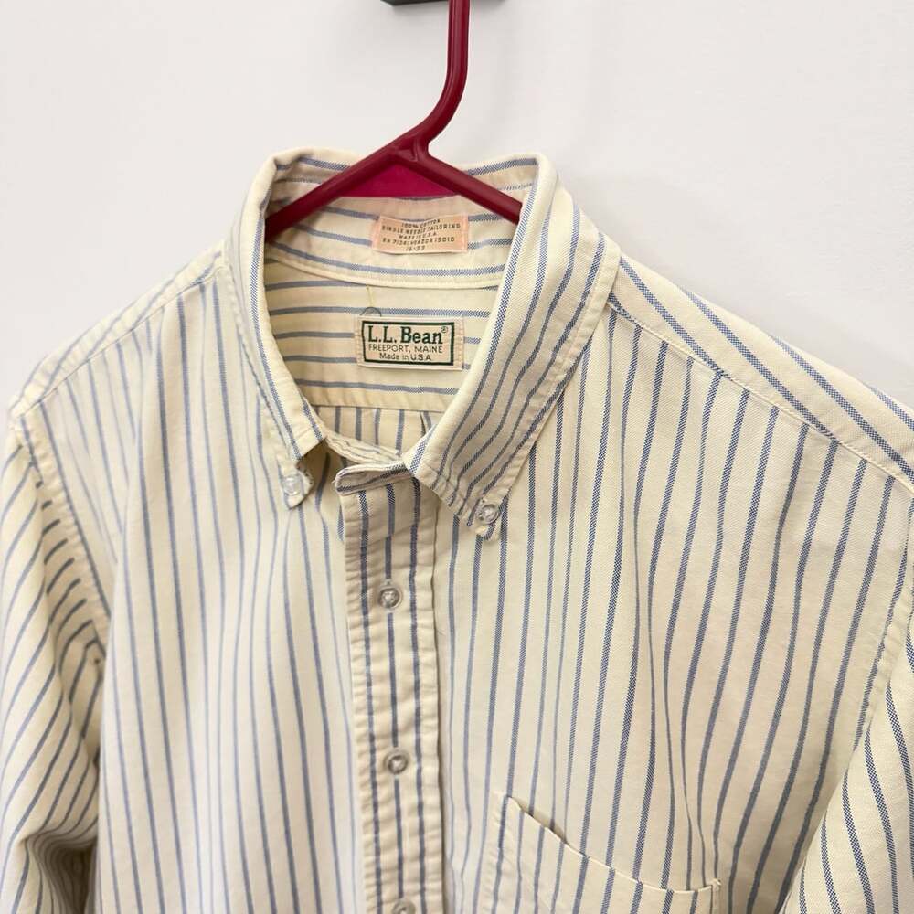 Vintage L.L. Bean Striped Button Down Oxford Shirt Size 16-33